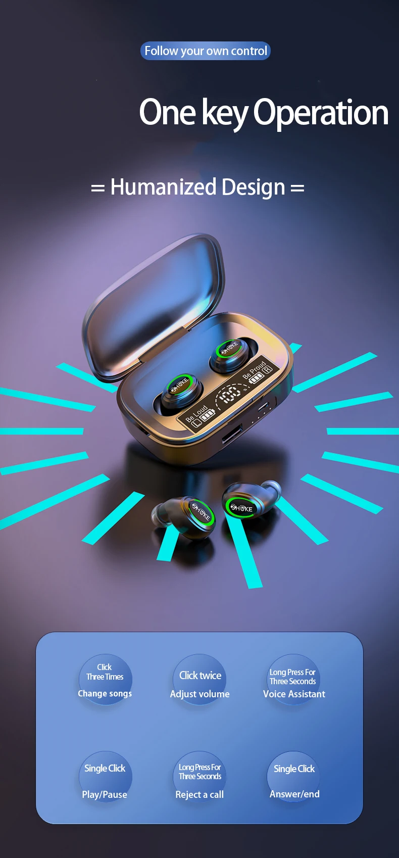 Bluetooth Wireless Headphones With Noise Reduction And Stereo Sound_voghion.com