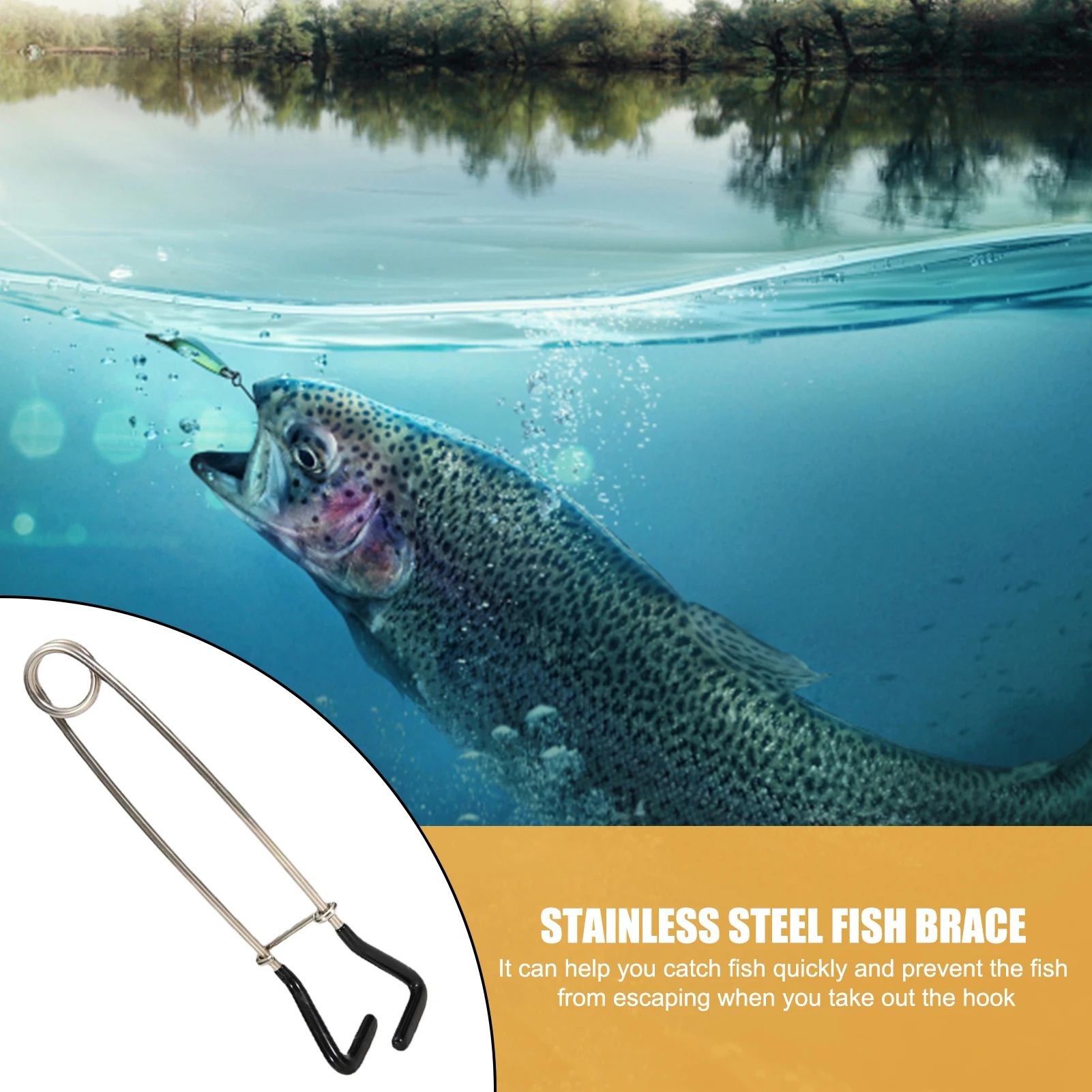 WALK FISH 2PCS Stainless Steel Fish Mouth Opener + Jaws Carp Trout