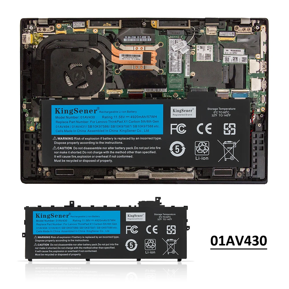 ThinkPad X1 Carbon 5th 6th 17/2018 バッテリー New Genuine 01AV430 Battery for Lenovo ThinkPad X1 Carbon