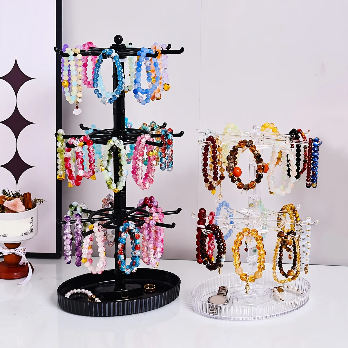 thumbnail image 2 of Suzile 3 Pcs Rotating Jewelry Display Holder 2 Tier And 3 Tier 2 of 13