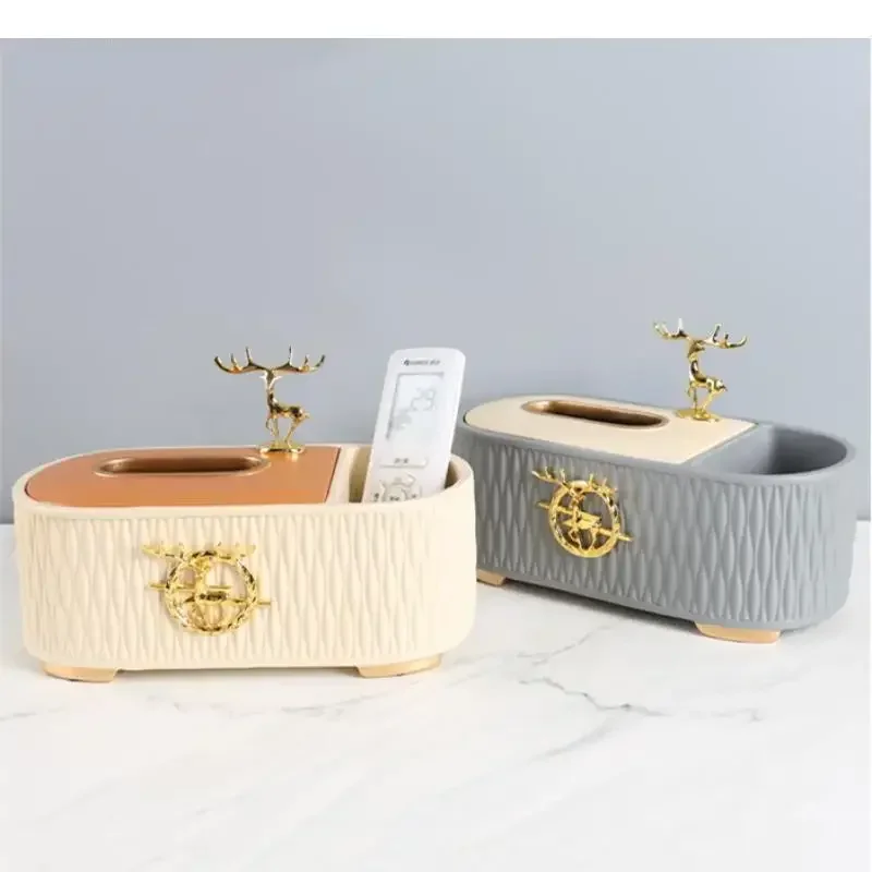 

Rectangular Control Paper Box Napkin Home Organizer Storage Tissue Boxes Remote Desktop Multifunctional Resin Ornament