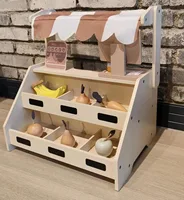 Wooden Role Play Toy Simulated Fruit Store Montessori Kids Toys Role Pretend Vegetable Shop Simulation Wooden Toys 1