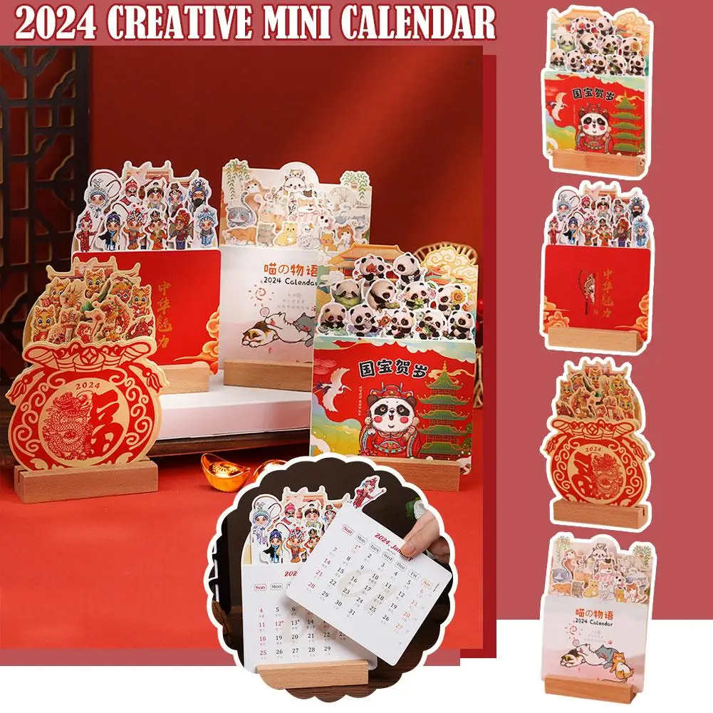 

2024 Bloomy Flowers Desk Calendar Tabletop Calendar Standing Flip Monthly Calendar Year Calendar New Year Paper Calendar
