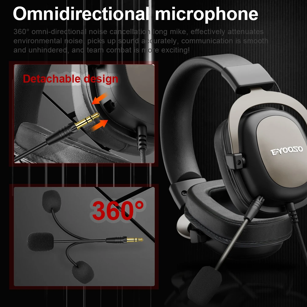 E-YOOSO H2828D Gaming Headphone 3.5mm Surround Sound Computer PC Laptop Headset Earphones Microphone For PS4 Switch Xbox-one wired headphones,gaming headphones,wired headset