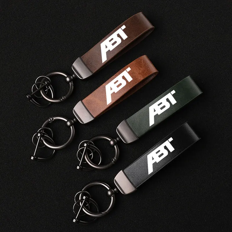 

Fashion Leather Keychain Business Gift Key Strap Men Women Car Logo Custom Keyring For ABT Audi RS3 RS4 RS5 RS6 RS7 S4 S5 S6 SQ7