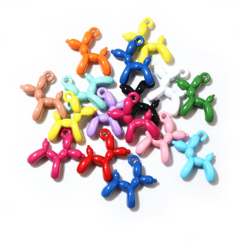 10pcs 19x14mm 3D Ballon Hund Metall Charme Anhänger Multi-farben Gemischt DIY Schmuck, Die Entdeckungen zubehör Halskette Ohrring