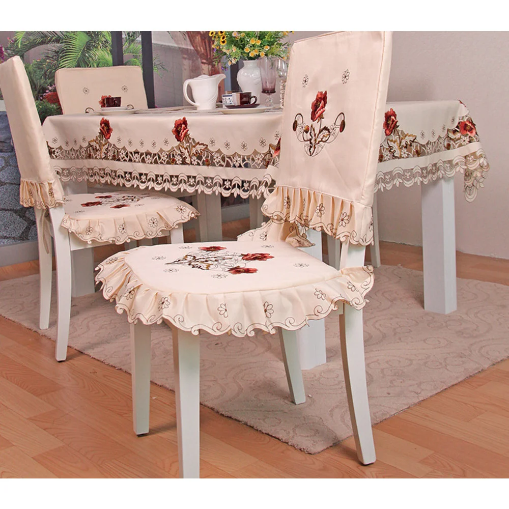 229 nappe en tissu brodé rural de style européen, drapeau de table, nappe de table à manger, coussin de chaise, housse de chaise,_voghion.com
