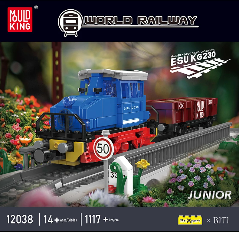 1117PCS Technische Form König ESU KG230 Diesel Lokomotive Bausteine RC Stadt Schiene Zug Modell Bildung Spielzeug Kinder Jungen Geschenk – Detail 1