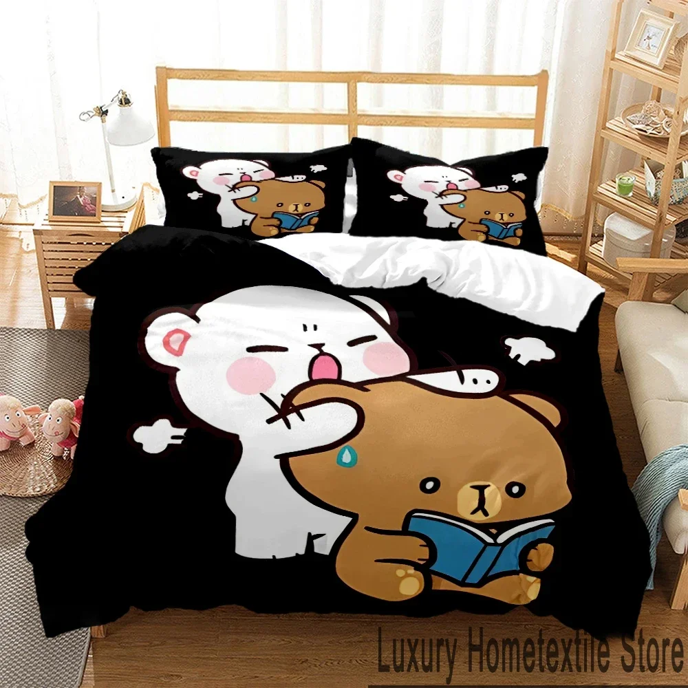 3D Print Bubu Dudu Cartoon Bear Panda Bedding Set Boys Girls Twin Queen King Size Duvet Cover Pillowcase Bed boys Adult 3
