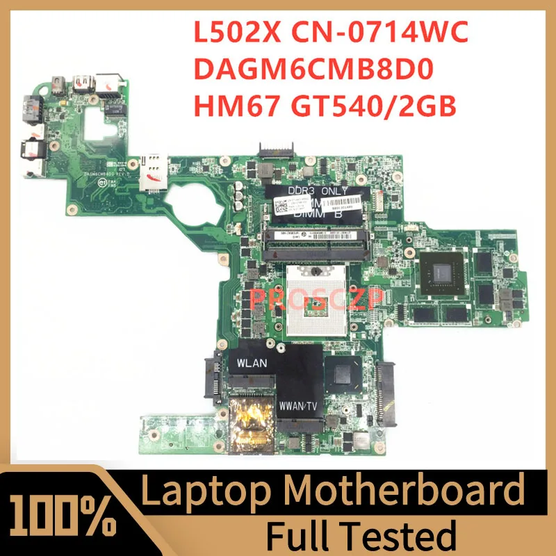 

Материнская плата CN-0714WC 0714WC 714WC для ноутбука DELL XPS L502X материнская плата с DAGM6CMB8D0 HM67 GT540/2 ГБ 100% полностью протестирована хорошо
