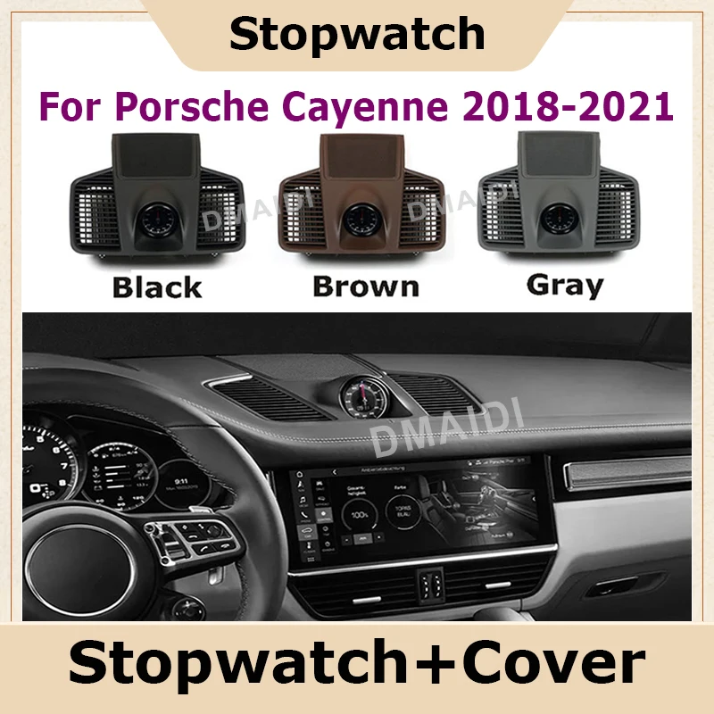 

Car Stopwatch For Porsche Cayenne 2018-2021 Interior Center Dashboard Clock Compass Time Electronic Meter Clock