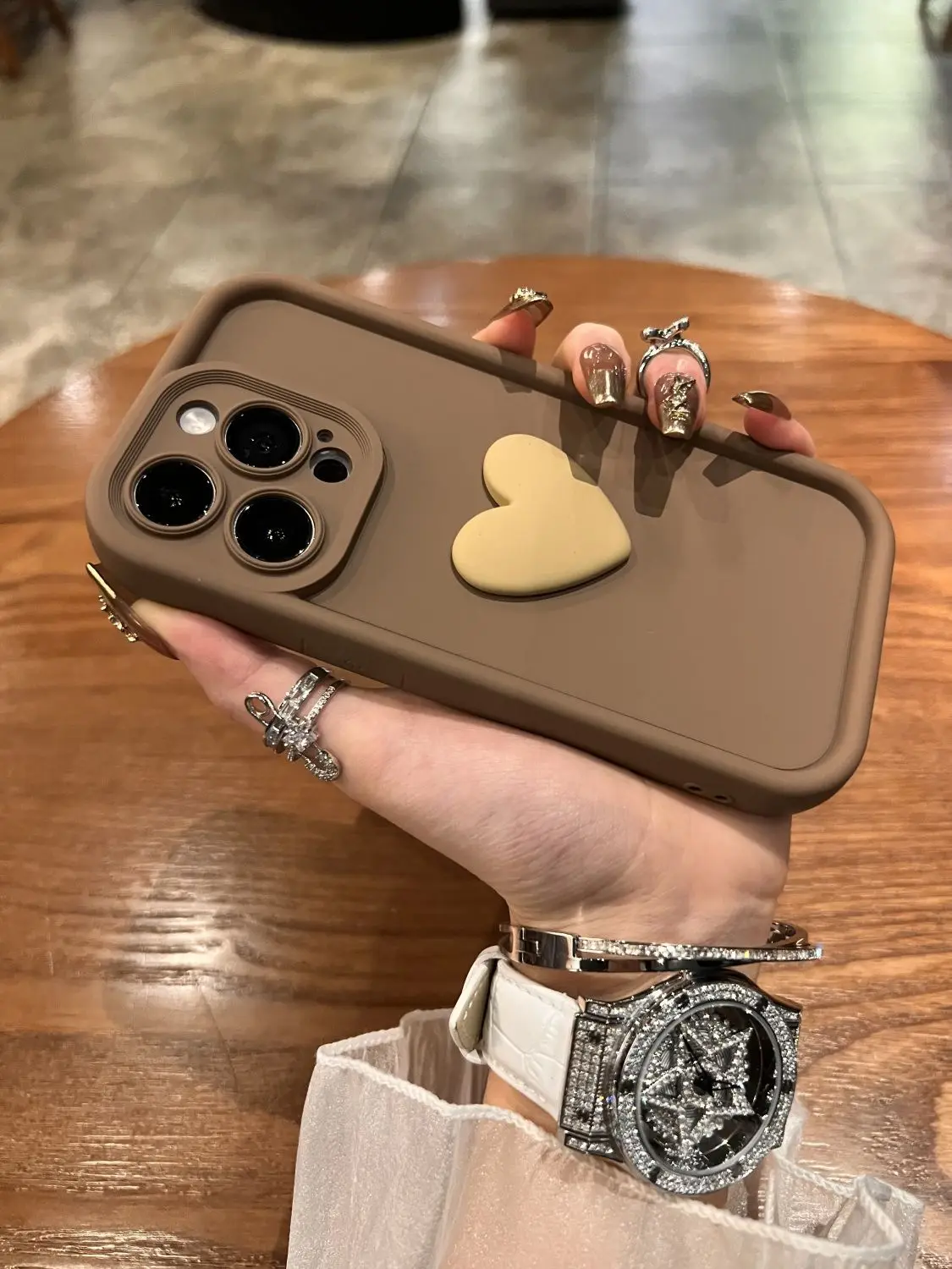 Coque de téléphone mignonne en forme de cœur d'amour 3D, étui en Silicone TPU souple antichoc pour 11 13 12 14 Pro Max 15 Plus, Protection d'appareil photo_voghion.com
