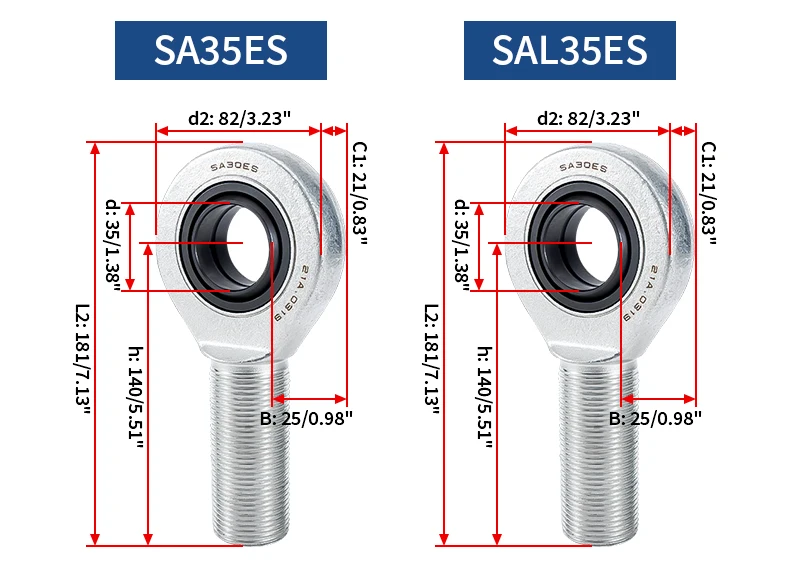 1PC 2PCS 4PCS Stangenende Gelenklager SA6E SA8E SA10E SA12E SA15E SAL17E SAL20E SAL25E SAL30E SAL35E SAL70E SAL80E – Detail 13