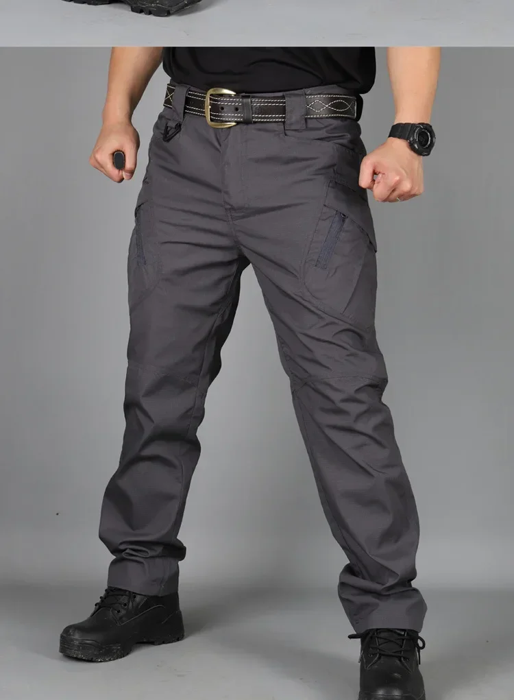 Spring Autumn Male High Waist Loose Casual Tactical Cargo Pants Hombre Chic Pockets Oversized Straight Trousers Men's Clothing
