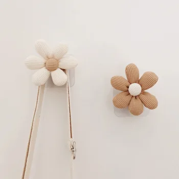 INS Floral Wooden Wall Hook – Nordic Sticky Coat & Towel Holder 1