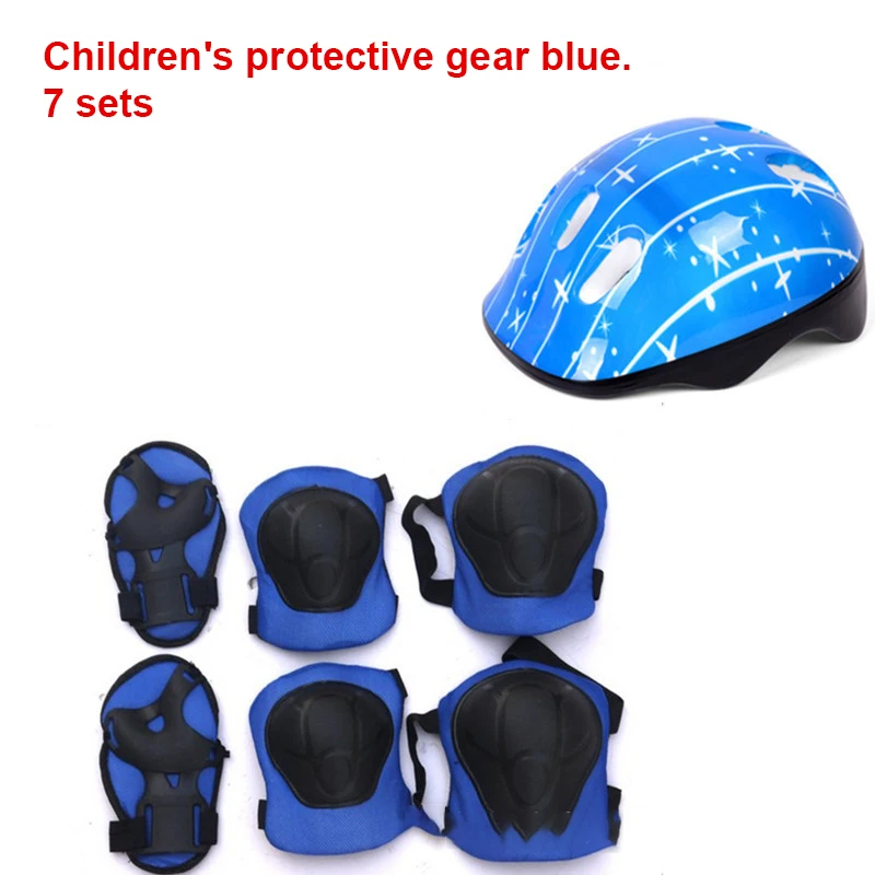 7PCS Set di protezioni per bambini ginocchiere protezioni per gomiti protezioni per gomiti bicicletta Skateboard pattinaggio su ghiaccio protezione per ginocchiere protezione Sport sicurezza