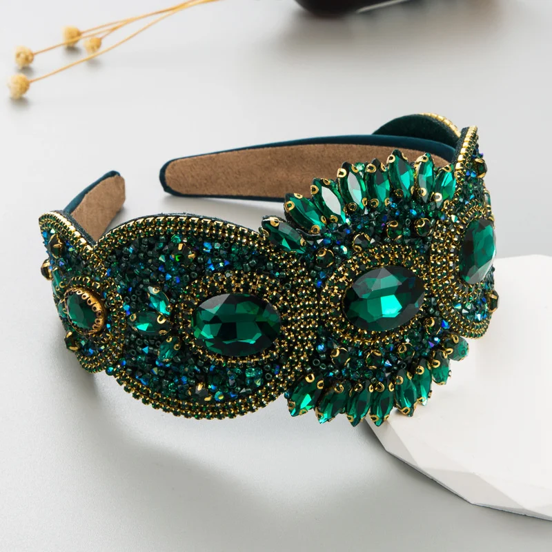 

Luxury Crystal Wide Headbands For Women Girls Handmade Headwear Fashion Hairbands Female Hair bands Head Hoop Hair Accessories
