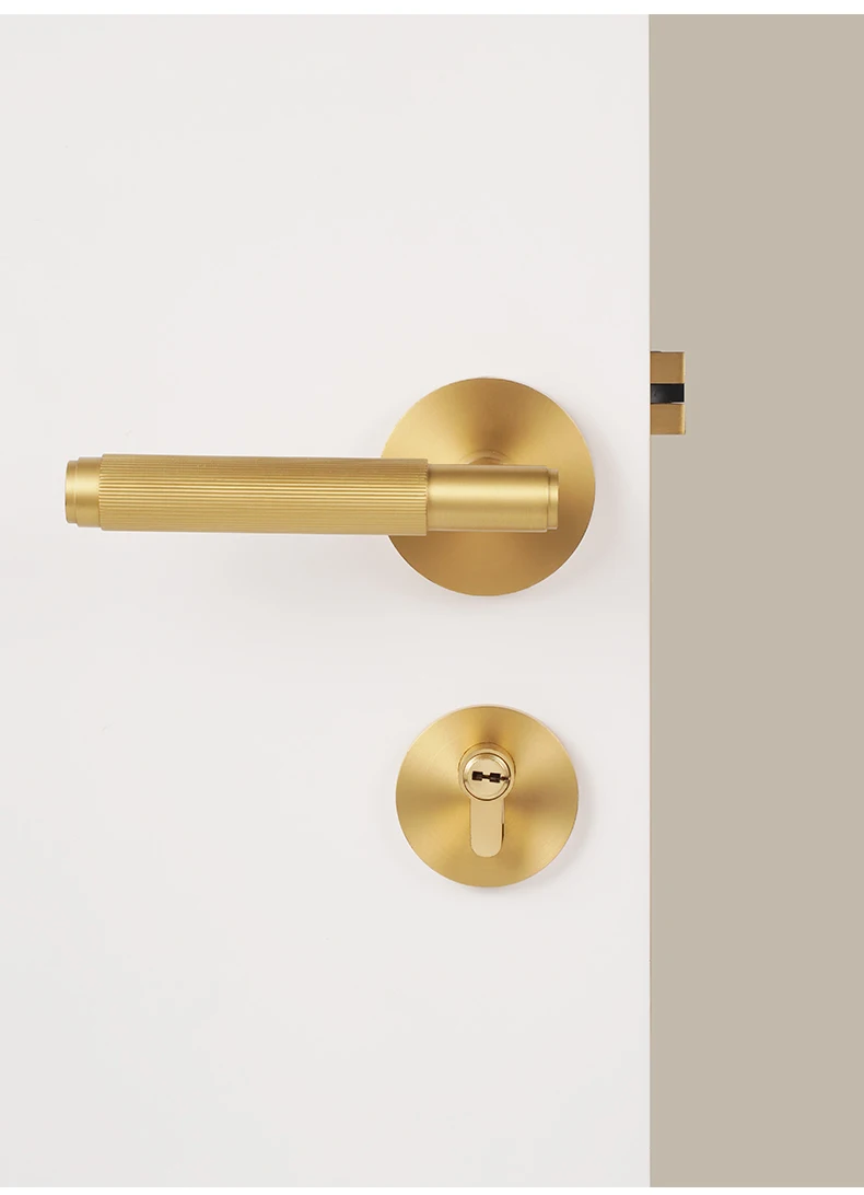 Dooroom Messing-Streifen-Türschloss-Set, modernes Innenbereich, lineare Hardware, Schlafzimmer, Wohnzimmer, Badezimmer – Detail 7