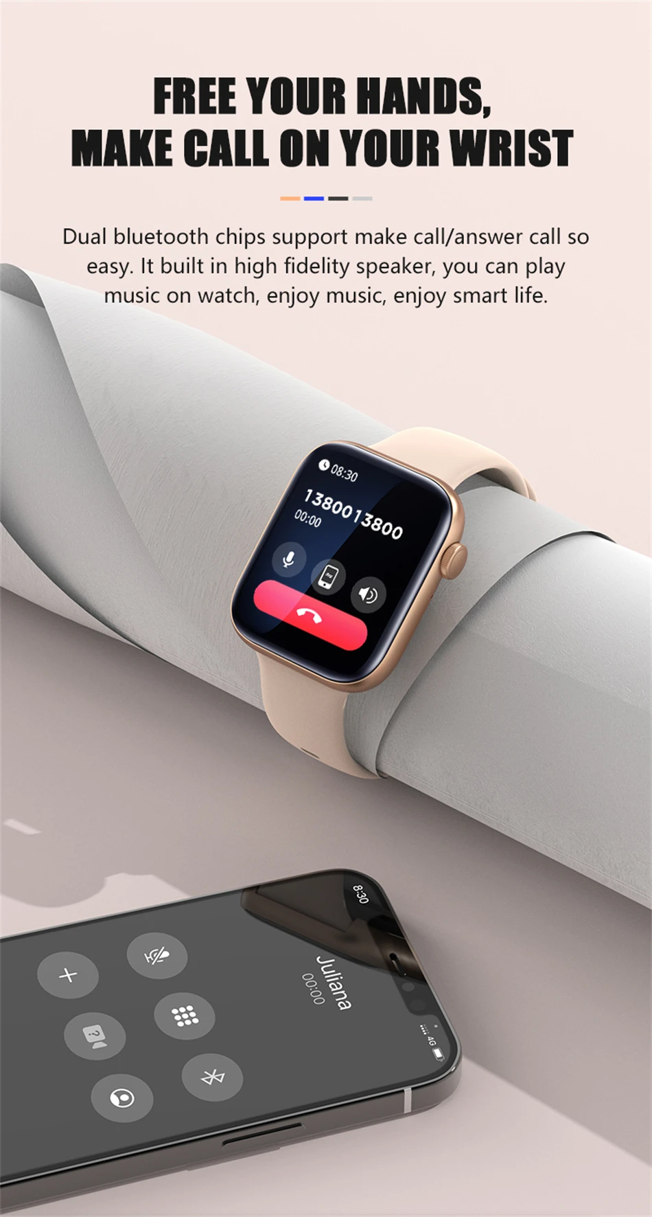 2022 New Bluetooth Answer Call Smartwatch Men 1.8inch Smart Watch Women DIY Dial Sleep Tracker for Android iOS Phone Smart watch