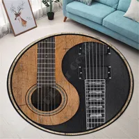 Love Guitar Music Premium Round Rug 3D Rug Non-slip Mat Dining Room Living Room Soft Bedroom Carpet 02 1