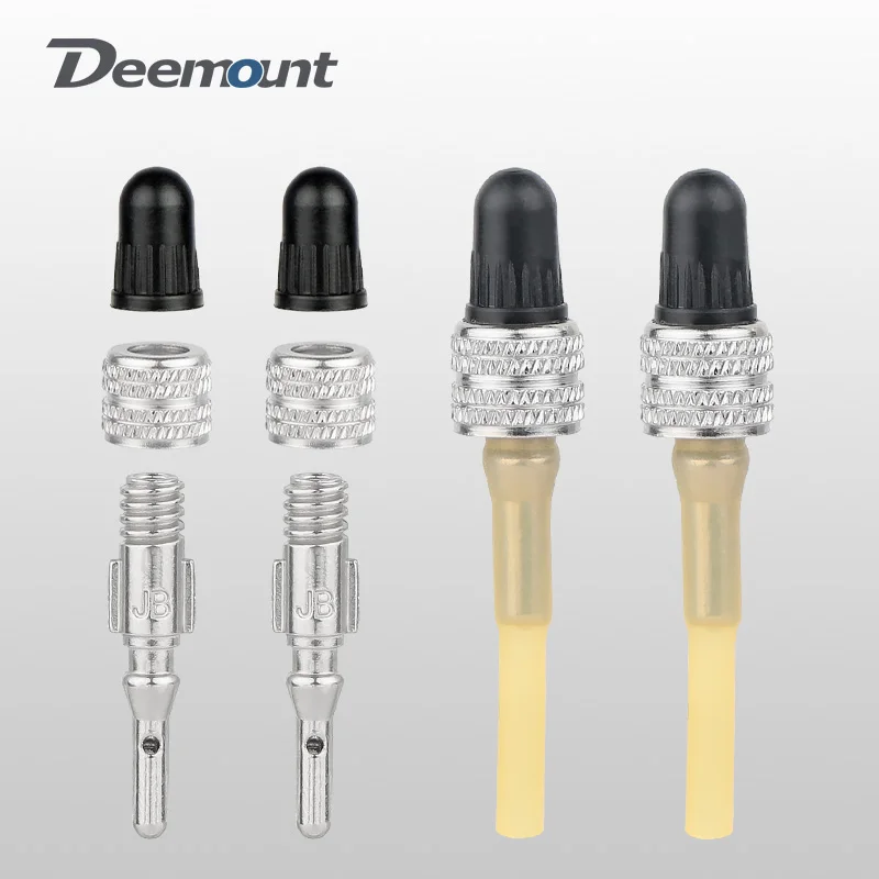 2/5PCS Bicycle Valve Replacement Inserts Dunlop Valve Copper Nuts Zinc Alloy Woods Blitz Tube Nozzle D/V Core Replacement W/ Extra Hose