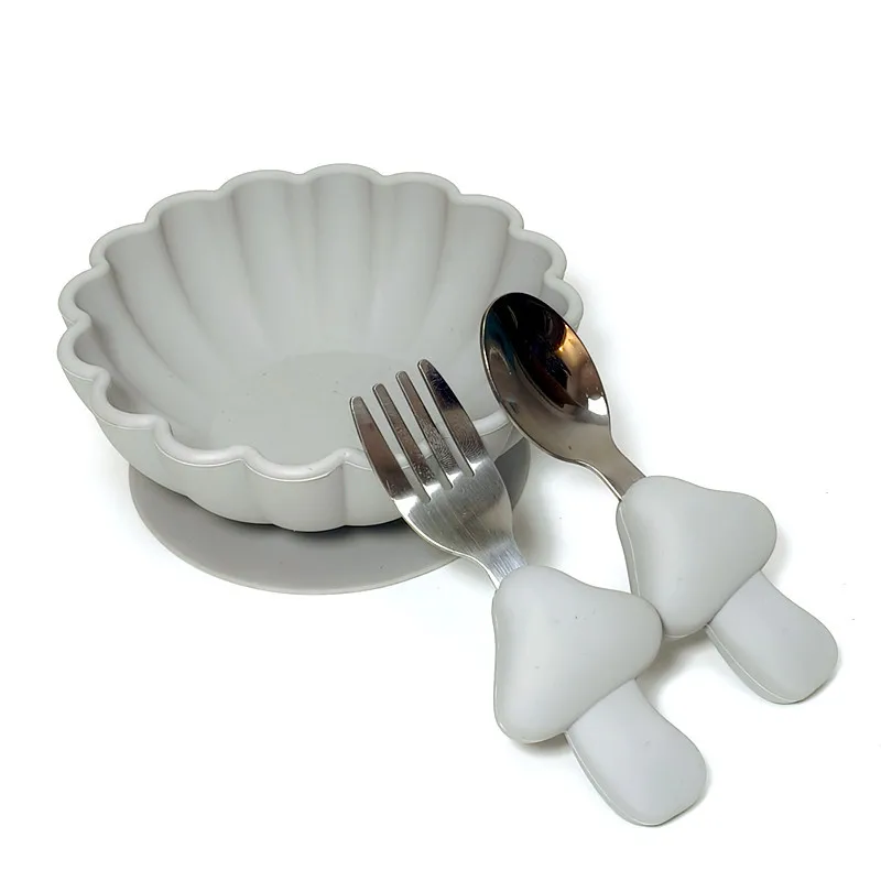 Baby complementary bowl food grade silicone bowl children's fall-proof suction cup bowl baby feeding tableware