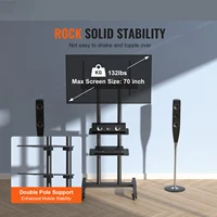 SucceBuy TV Stand Mount Swivel Tall TV Stand for 32-65/70 inch TV Height Adjustable Portable Floor TV Stand Max VESA 600 x 800mm - Image 2