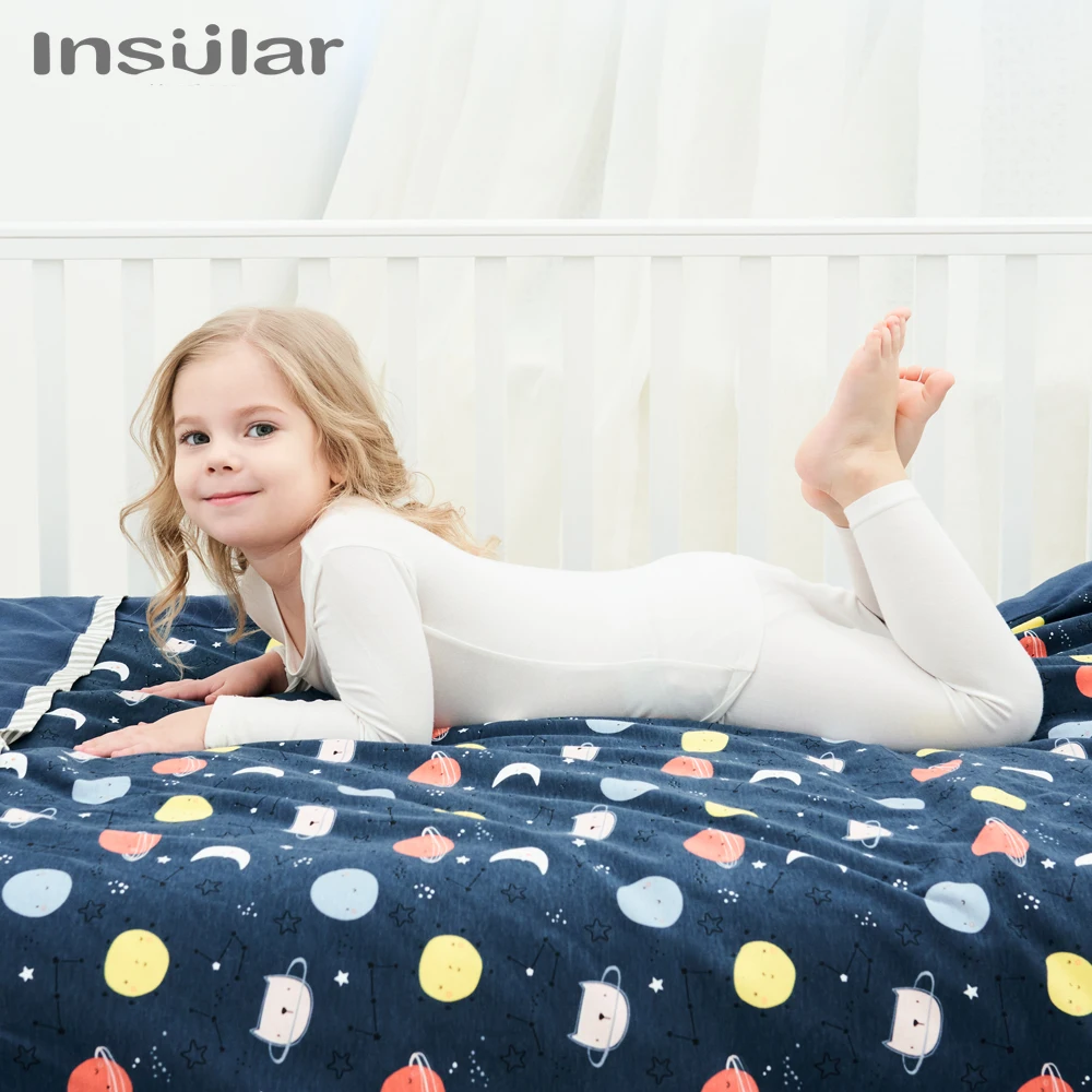 Insular Cartoon Children Quilt Infant Four-season Quilt Baby Cotton Blanket Kids Detachable Stroller Sleep Cover 110*130cm