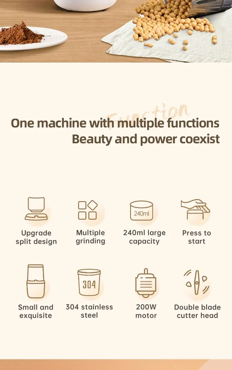 KONKA Mini Portable Spice Food Processor Electric Manual Coffee Bean Grinder Coffee Powder Grinder