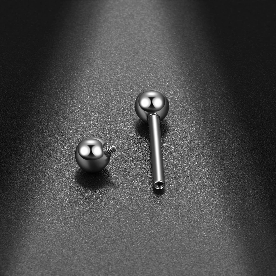 1PC Titanium Tongue Piercings Internally Threaded Industrial Barbell Tongue Ring Bar Ear Tragus Helix Piercing Body Jewelry piercing jewelry body piercing jewelry body jewelry