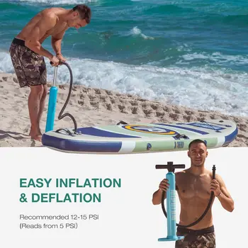 Inflatable Paddle Board with Stable Wing and Durable SUP Accessories, 10’ Inflatable Stand up Paddle Boards for Adults & 6