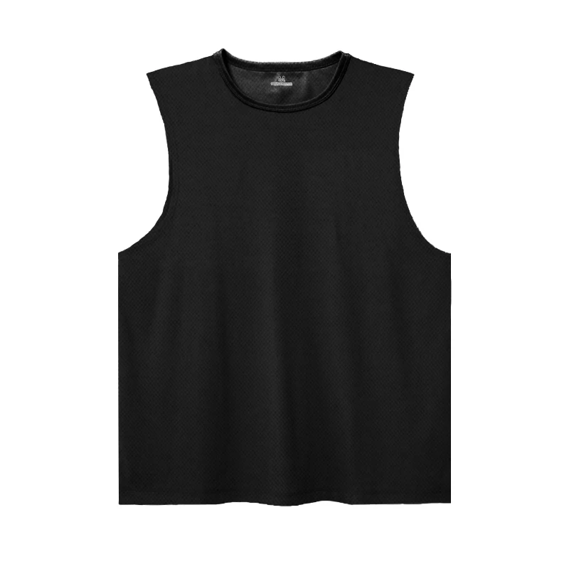 Summer Ice Silk Running Vest Men Sports Fitness Sleeveless T-shirt Quick-dry Mesh Gym T-shirt Breathable Plain Lovers Clothing 3