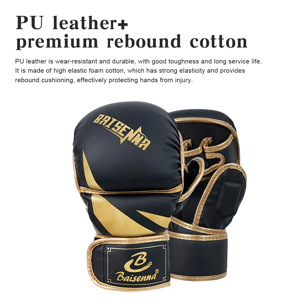 Adult/Children PU Leather Half Finger Boxing Gloves Thickened Heavy Punching Gloves Kickboxing Boxing Training Accessorie
