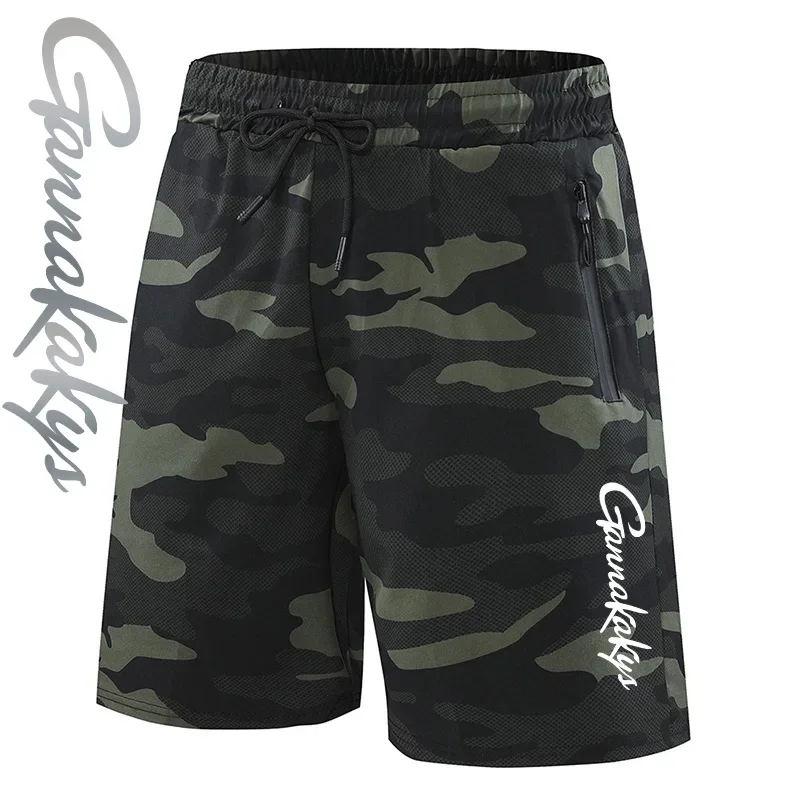 Summer Fishing Pants Men's Sports Quick Dry Breathable Shorts Outdoor Mountaineering Fitness Running Shorts