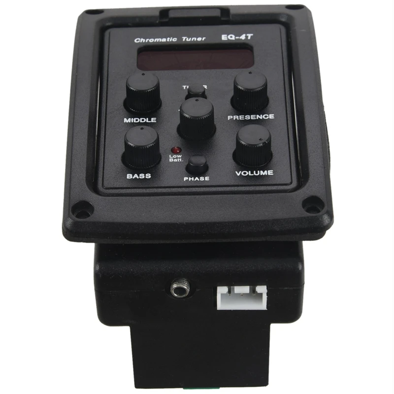 EQ-4T 4 Band Pickup EQ Preamp With Tuner For Acoustic Guitar With LCD Tuner And Volume Control Electric Guitar Preamplifier