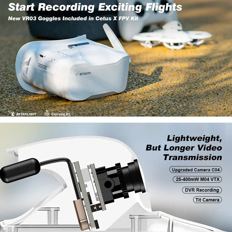 BETAFPV Cetus X Brushless FPV Quadcopter Adjustable Camera Indoor Racing Drone ELRS 2.4G Outdoor RC Helicopter thumbnail 4