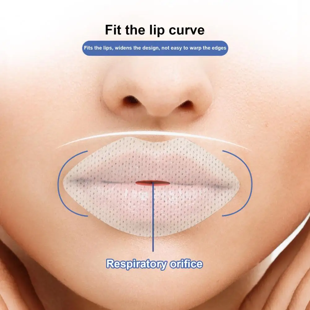 60Pcs Lip-Shaped Closed Mouth Stickers Gentle Transparent Tape Strips Adult Children Night Anti-Open Mouth Physical Seal S