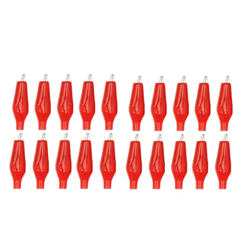 20 Pcs Crocodile type Clip 28MM Black Red Blue Black Yellow Soft Plastic Coated Testing Probe Mini Alligator Test Clips - Image 7