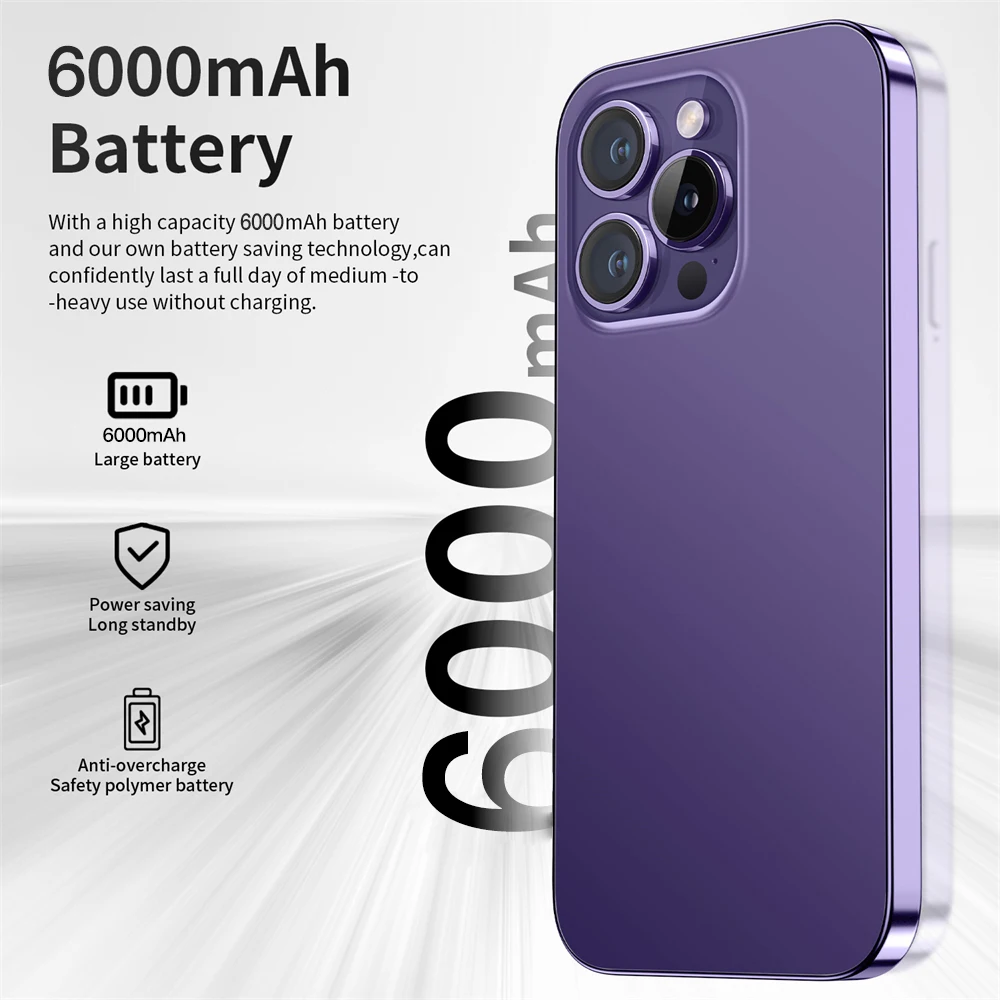 Смартфон i14 Pro Max, 7,3 дюйма, 4G, 6000 мАч | АлиЭкспресс