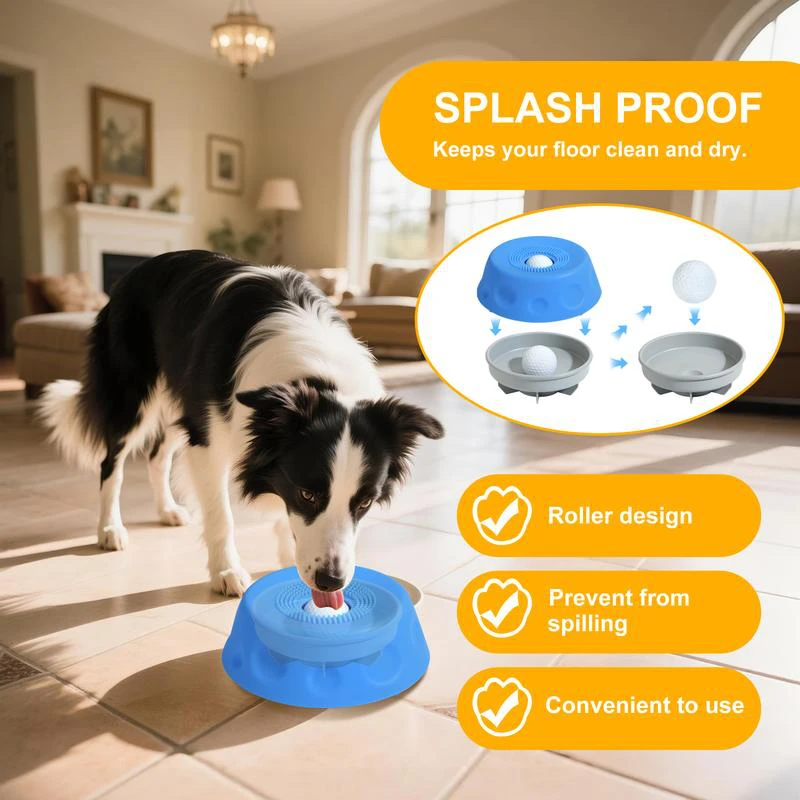 Pet Slow Feeder Dog Lick Bowl Anti-Slip Cat Silicone Liquid Food Feeding Puzzle Interactive Ball Toy Slow Eating Dog Dishes_voghion.com