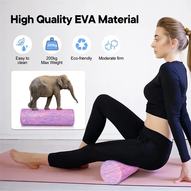 Quality 15*45cm Yoga Column Yoga Block Pilates EVA Foam Roller Massage Roller Muscle Tissue Fitness Gym Yoga Pilates Sports 3