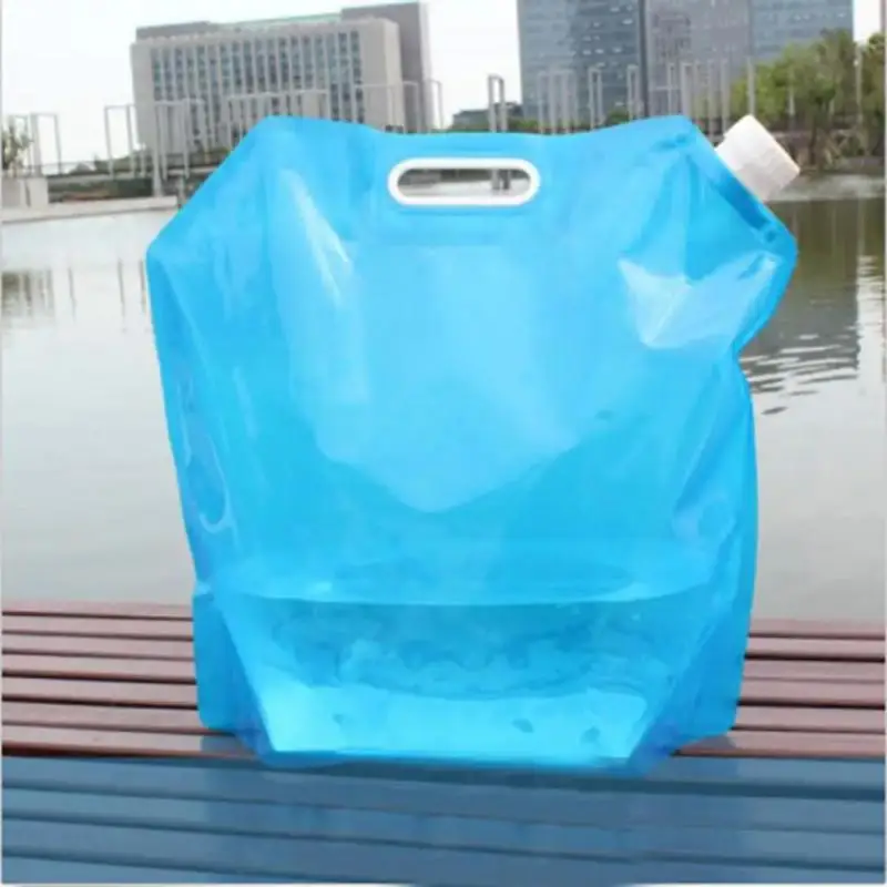 Outdoor Cycling Camping Foldable Plastic Water Bag Basin Barrel 5L Flexiblewater Storage Bag Outdoor Water Storage Bottle