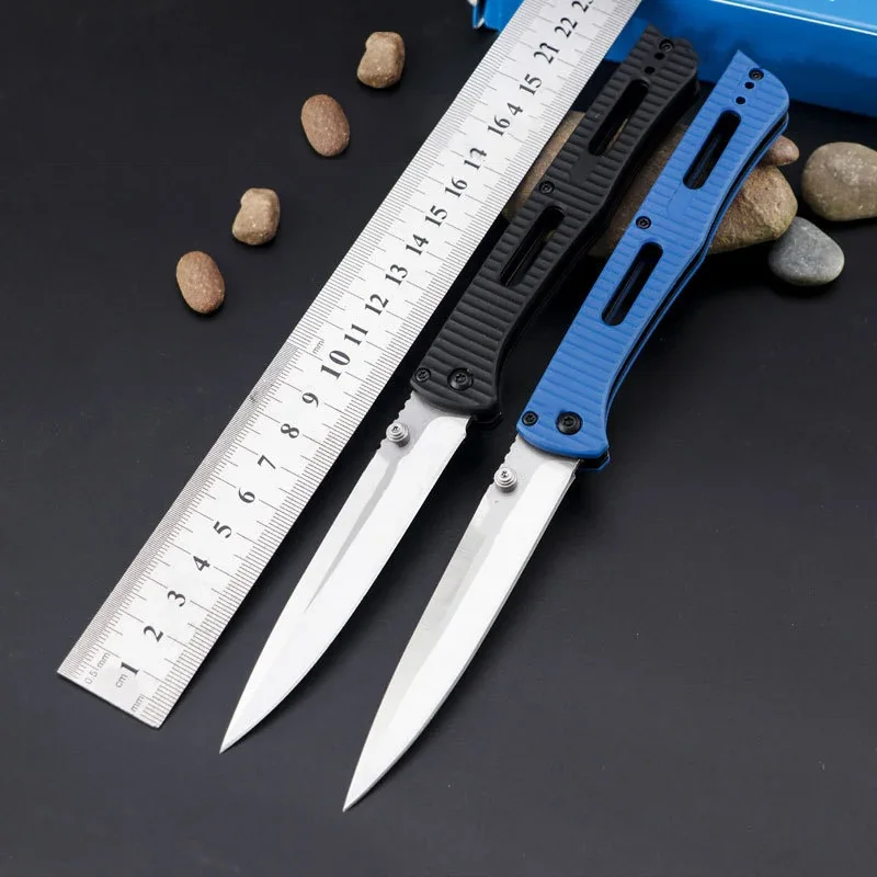 

Outdoor BM 417 Tactical Folding Knife 440C Blade Camping Survival Self Defense Pocket Knives EDC Tool