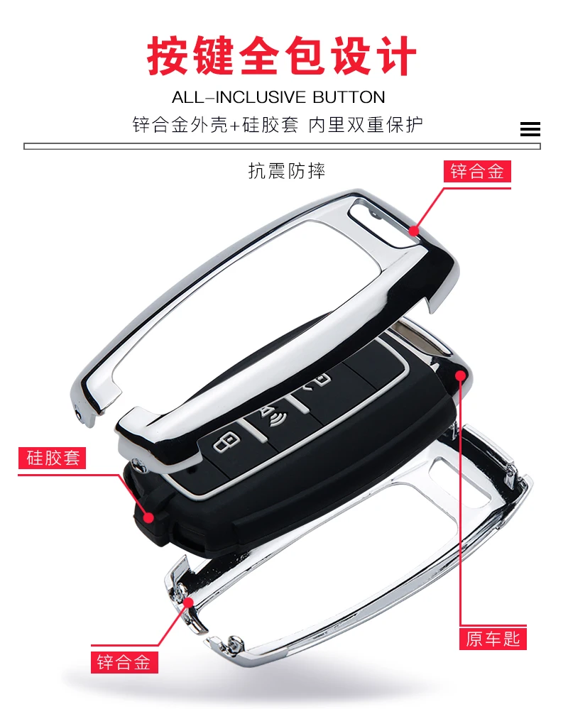 Nuova copertura astuta della cassa chiave dell'automobile in lega di zinco per la grande muraglia Haval/Hover H6 H7 H4 H9 F5 F7 H2S supporto automatico Shell Fob accessori - S4f32305cf1eb49e69091fbf0d91ce39bh