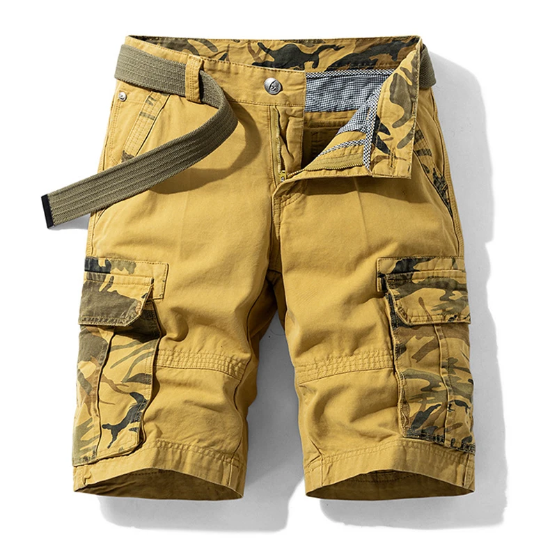 New Casual Mens Patchwork Cargo Shorts 2025 Spring Summer Streetwear Fashion Shorts For Men Leisure Loose Straight Shorts Male 4