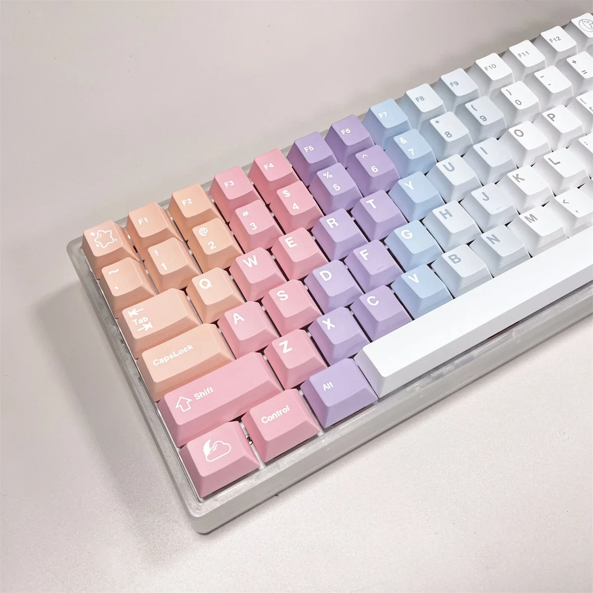 Chaves Gmk Sonhos Gradiente Keycaps Cereja Perfil Pbt Tintura Sublimação Teclado Mecânico para mx Switch 61 64 68 75 84 144 - Imagem 3