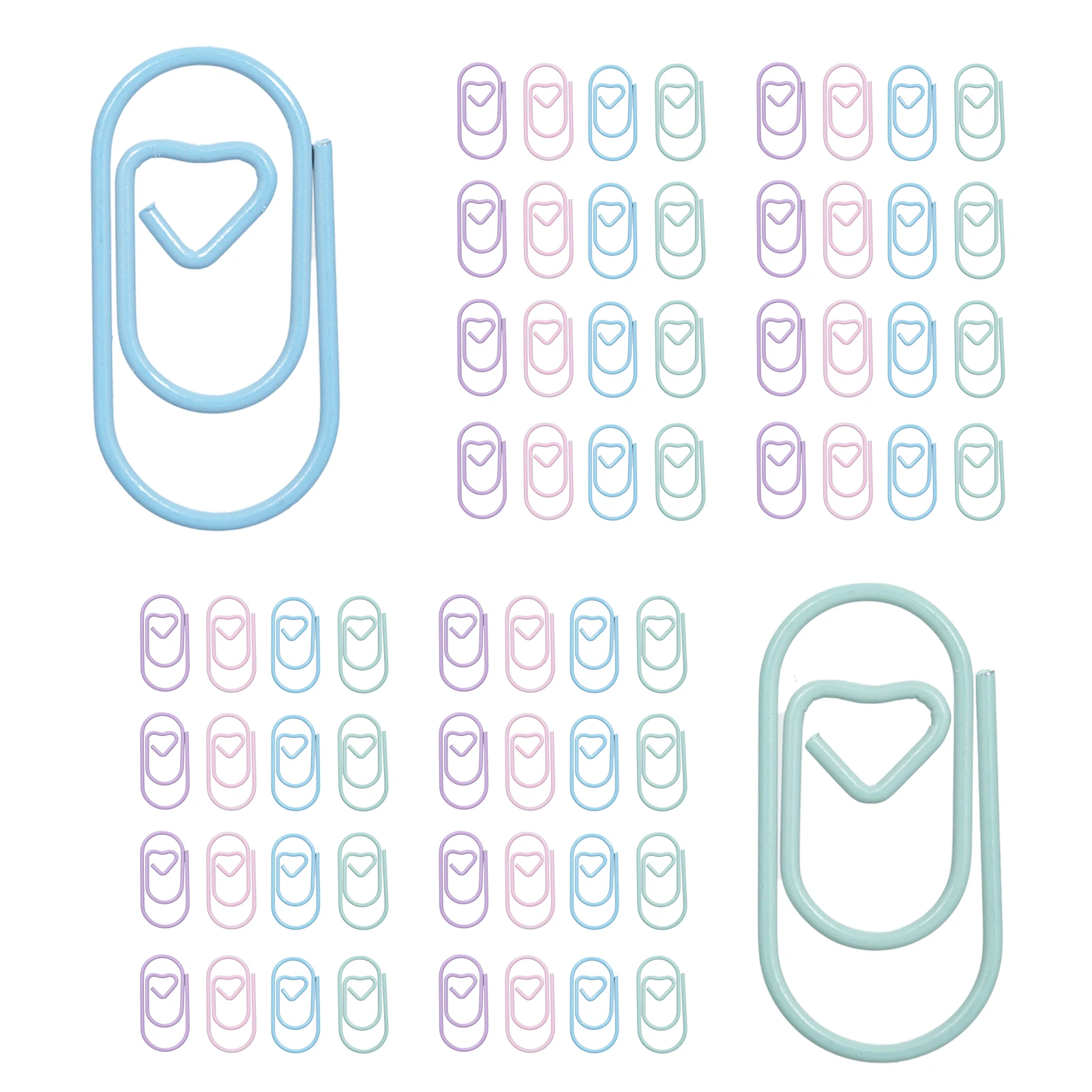 120pcs Paper Clips Heart Paper Clips Small and Cute Love Shaped Paperclips in 4 Colors for DIY Craft Document Note for School