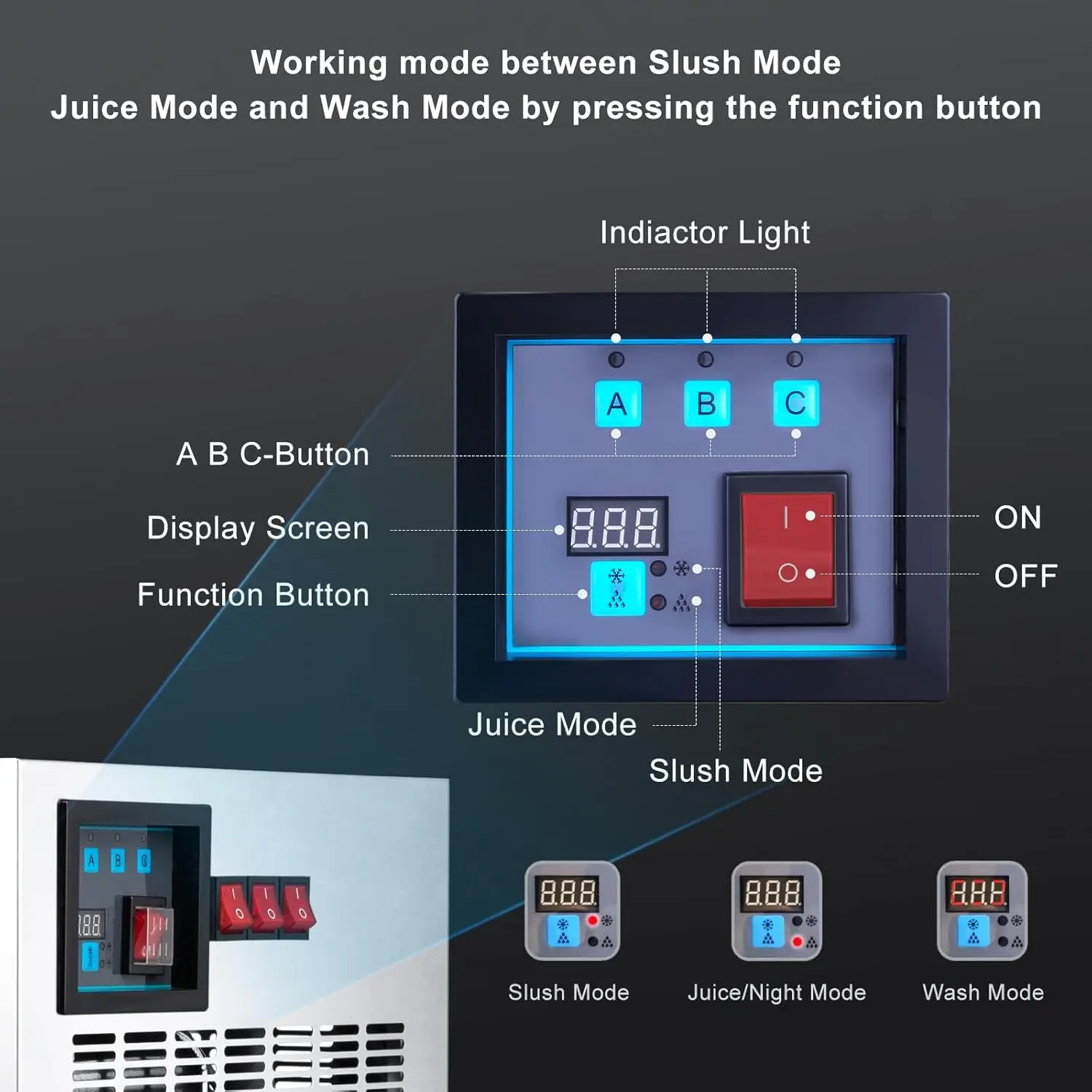 Gallons Commercial Slushy Machine 1100W, Stainless Steel Margarita Smoothie Frozen Drink Maker for Cocktail Ice Juice Tea Coffee 5