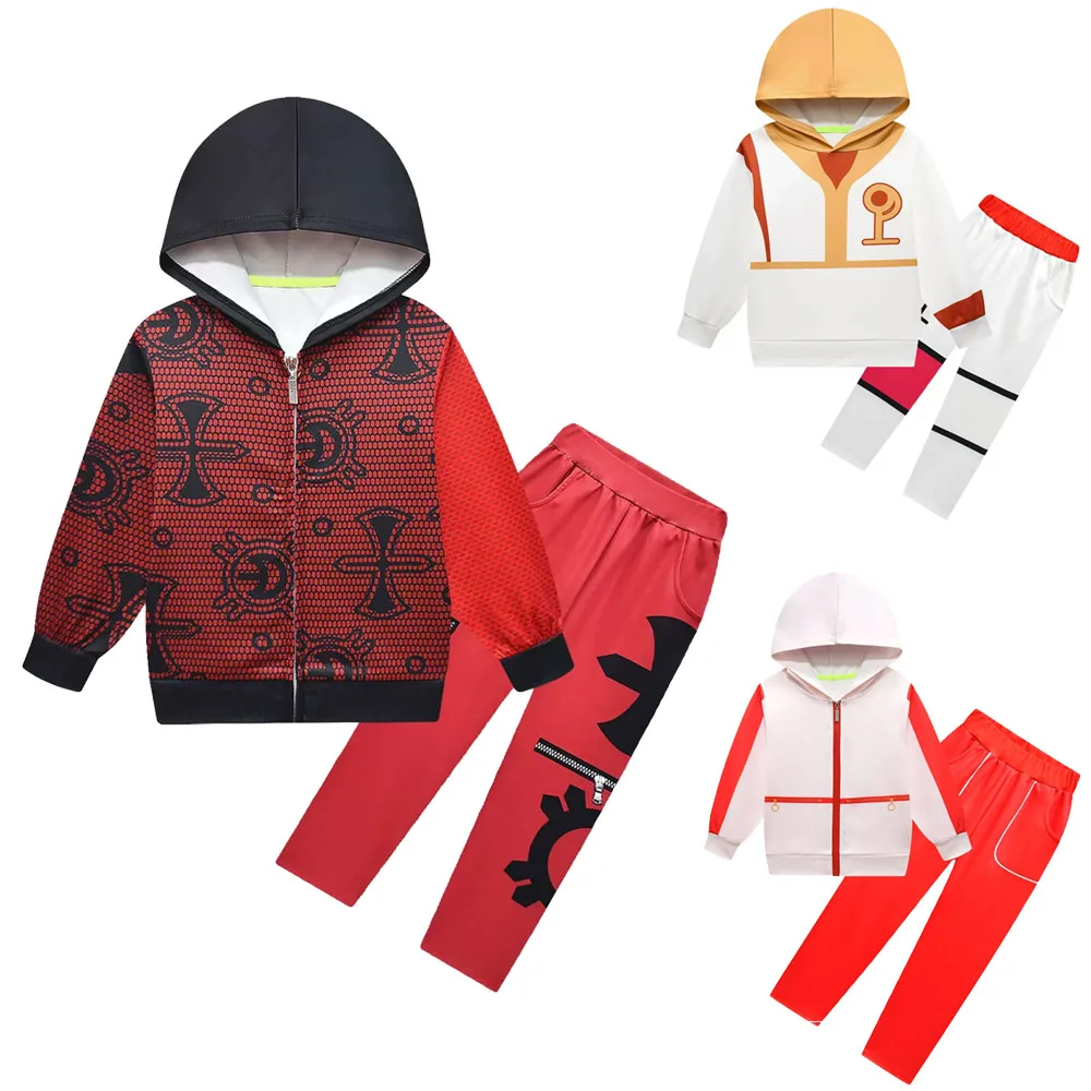 Tangsenyu Nova, costume da zombie 4 per bambine e ragazze, include giacca con cappuccio, magliette e pantaloni