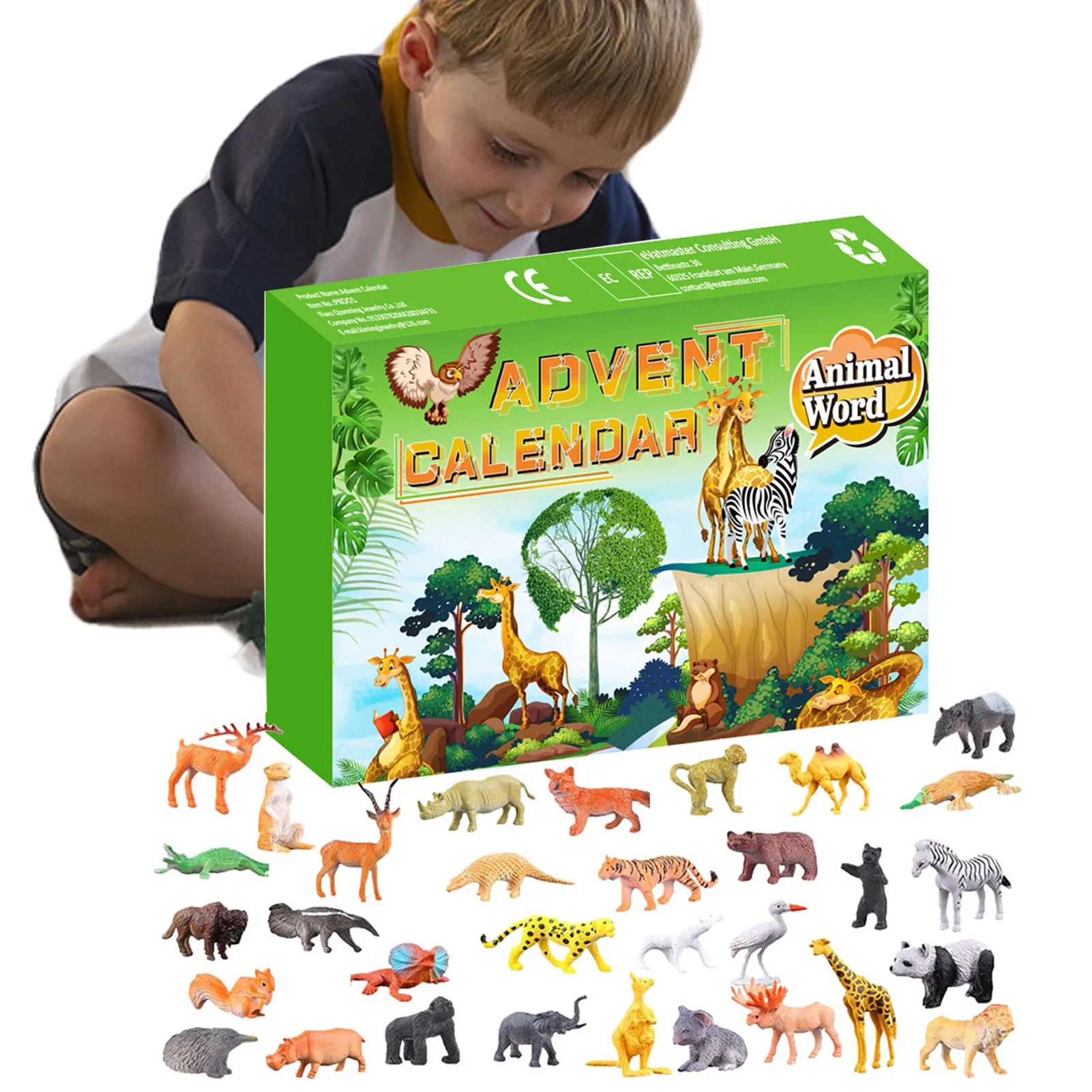 Christmas Countdown Calendar Christmas Advent Calendar Advent Calendar Animal Toys Mini Figurines Pack
